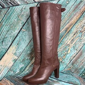 Elegant Brown Knee-High Leather Boots